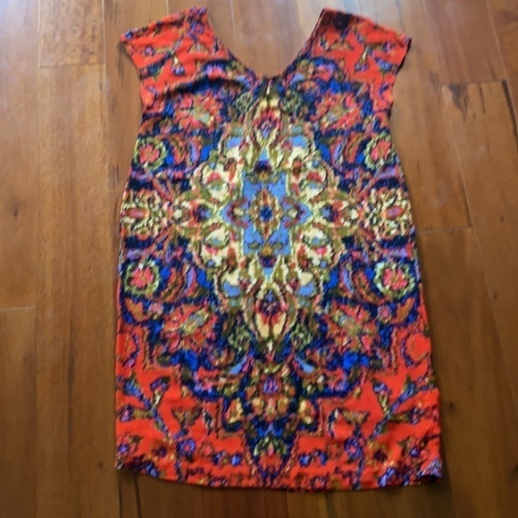 Anthropologie Red Maeve Medallion shift dress - Picture 3 of 6